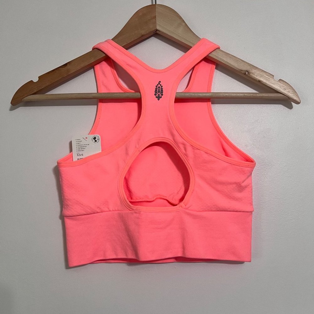 NWT Free People Movement Every Single Time Cutout Bra in Papaya Punch - Picture 4 of 6